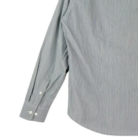 Theory Men's Grey Striped Button-Down Shirt Size L Long Sleeve Professional Wear - Picture 6 of 10